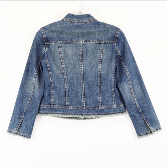 Talbots Raw Edge Jean Jacket - Size 6 - Picture 3 of 4